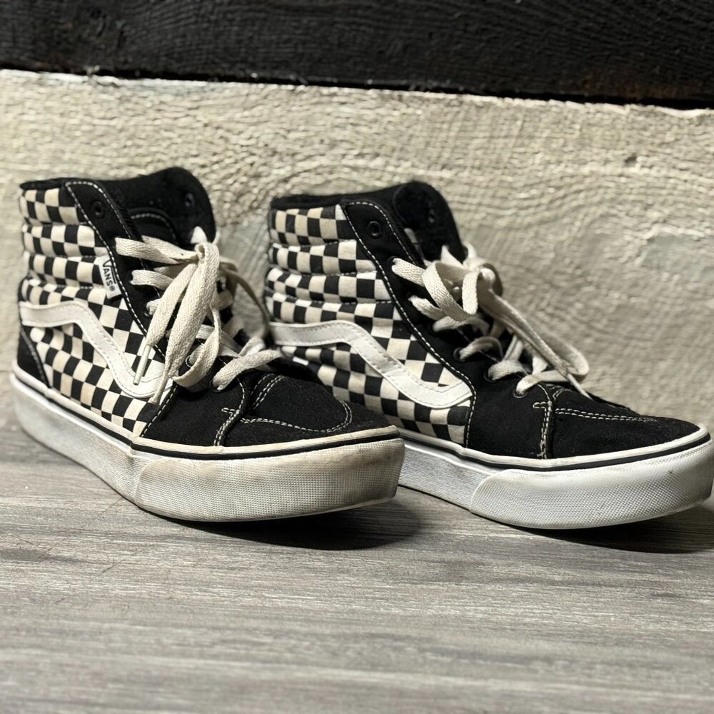 Checkered High Top Platform Vans - image 2